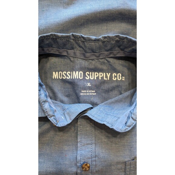 Men’s Mossimo Short Sleeve Blue Button Down Breast Pocket Shirt X-Large - Picture 7 of 7
